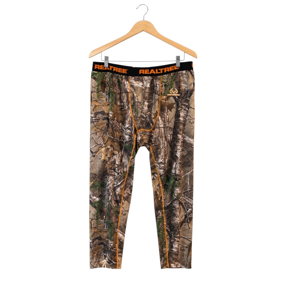 Realtree Mens 2XL Camo Base Layer Leggings Hunting Pants Thermal Stretch 44-46